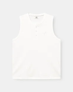 Henley Tank Top White