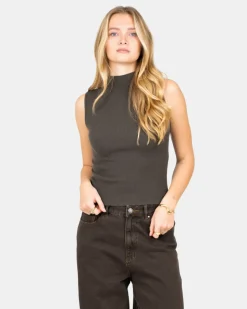 Highneck knitted Top Grå