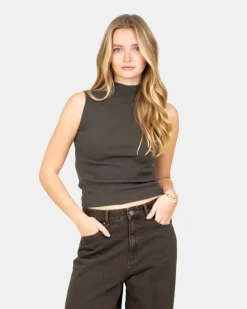 Highneck knitted Top Grå