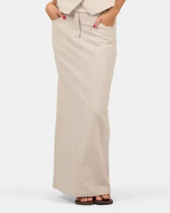 Hør Nederdel Beige