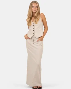 Hør Nederdel Beige