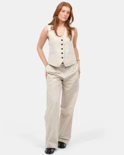 Hør Suitpants Beige