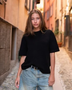 Knitted t-shirt Black