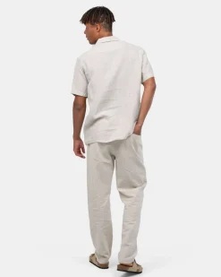 Kortærmet Hørskjorte Beige