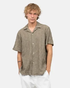 Kortærmet Jacquard Skjorte Army