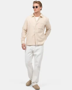 Langærmet Hørskjorte Beige