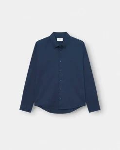 Langærmet Hørskjorte Navy