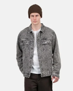 Monogram Denim Jacket Washed Grey