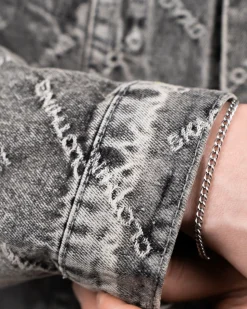 Monogram Denim Jacket Washed Grey