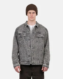 Monogram Denim Jacket Washed Grey
