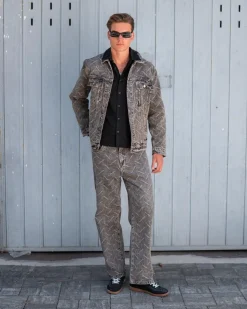 Monogram Denim Jacket Washed Grey