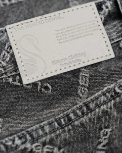 Monogram Denim Jeans Washed Grey