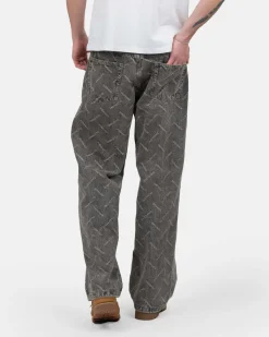 Monogram Denim Jeans Washed Grey