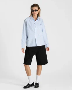 Oxford Longsleeve Shirt Blue Striped Dame