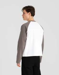 Raglan Longsleeve T-shirt White/Grey