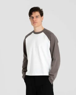 Raglan Longsleeve T-shirt White/Grey