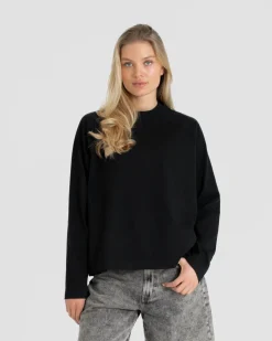 Raglan Longsleeve T-shirt Black dame