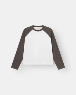 Raglan Longsleeve T-shirt White/Grey dame