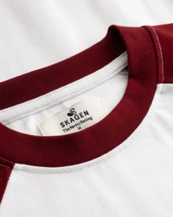 Raglan Longsleeve T-shirt White/Bordeaux dame