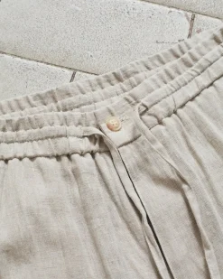 Regular 100% Hørbukser Beige