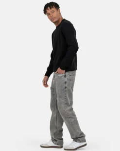 Regular Denim Jeans Washed Grey