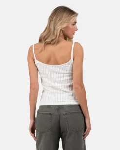Strap Pointelle Top White