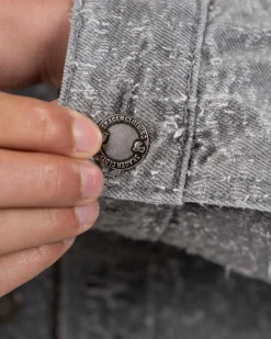 Textured Denim Jacket Grey