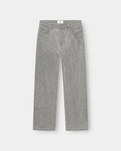 Textured Denim Jeans Grey
