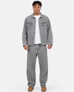 Textured Denim Jeans Grey