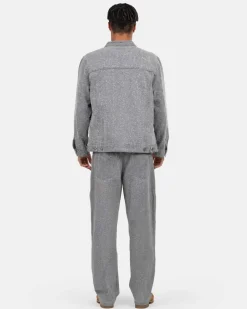 Textured Denim Jeans Grey